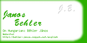 janos behler business card